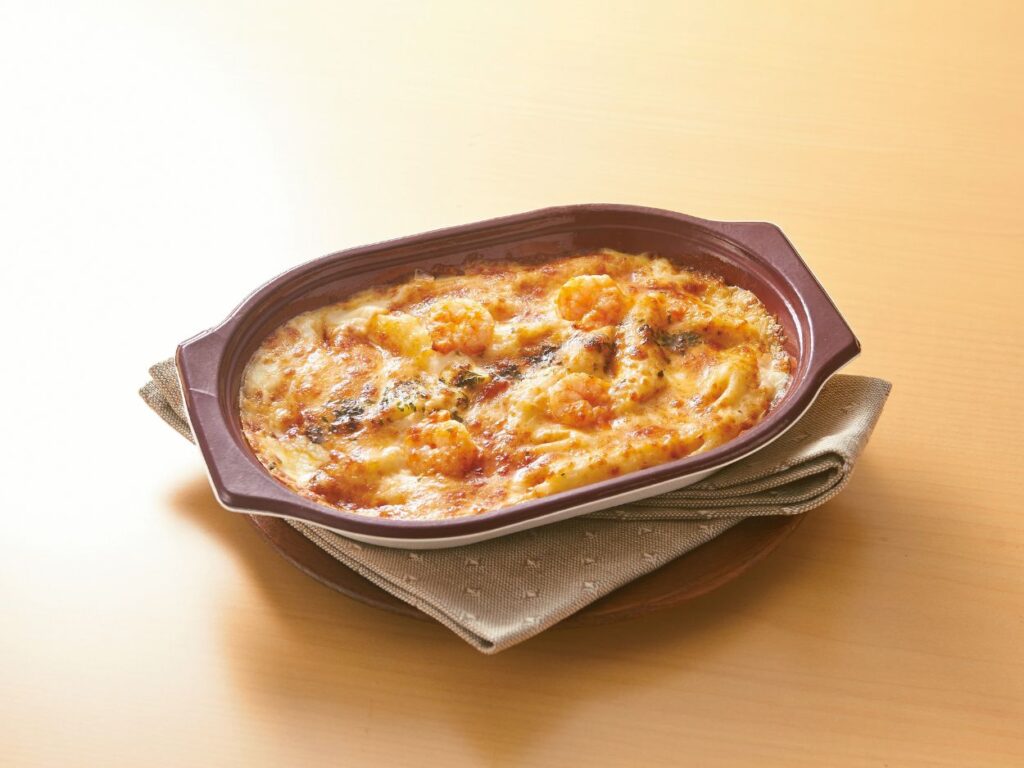 えびグラタン,設置型社食,人気メニュー,おすすめ,会社,食事,健康経営,オフィスプレミアムフローズン